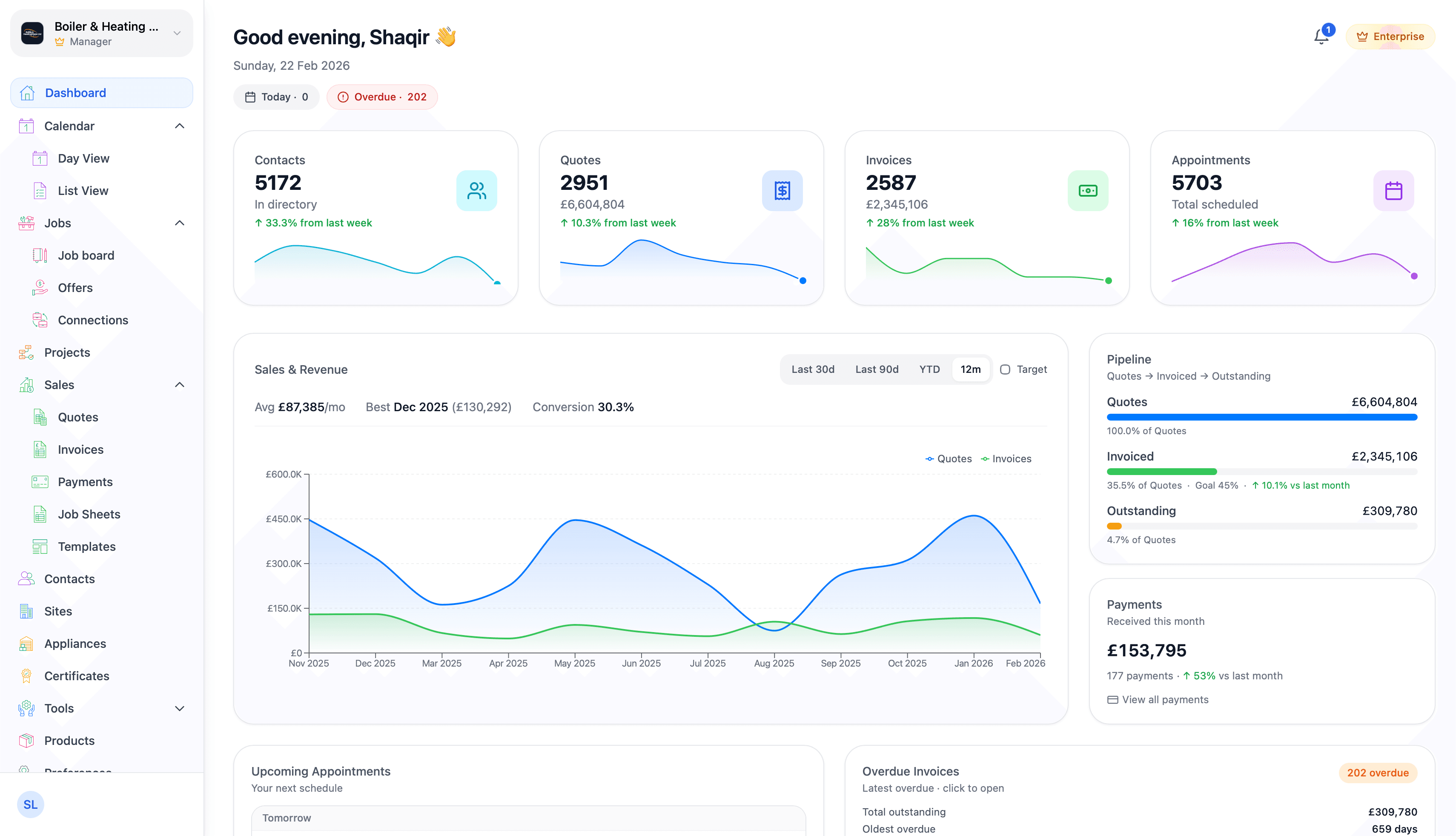 OnPoint dashboard preview